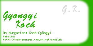gyongyi koch business card